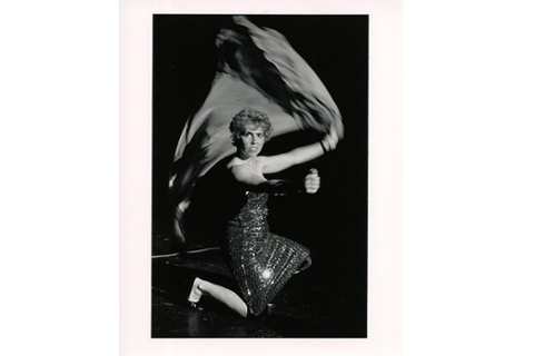 black and white photograph of woman dancing 