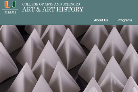 image of university of miami college of arts and sciences art and art history home page on the website.