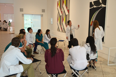 image of nursing and medical students in art galleries