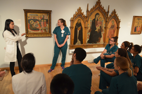 image of nursing and medical students in art gallery